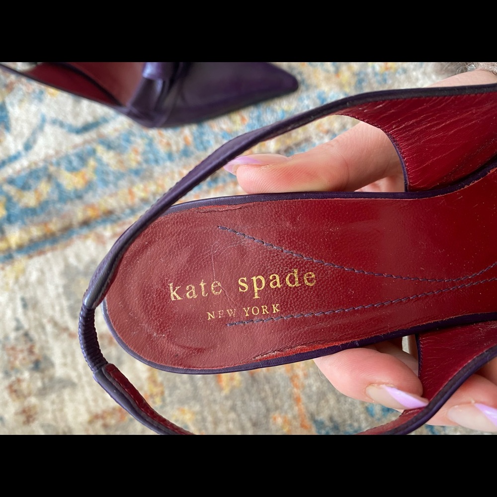 Kate Spade calf leather Glacial Slingback pump in Grape Purple - Picture 2 of 13